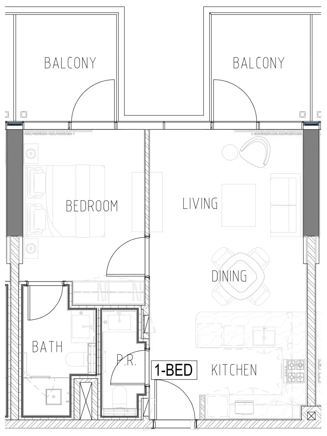 1 bedroom Apartments floor plan at Damac Safa Gate