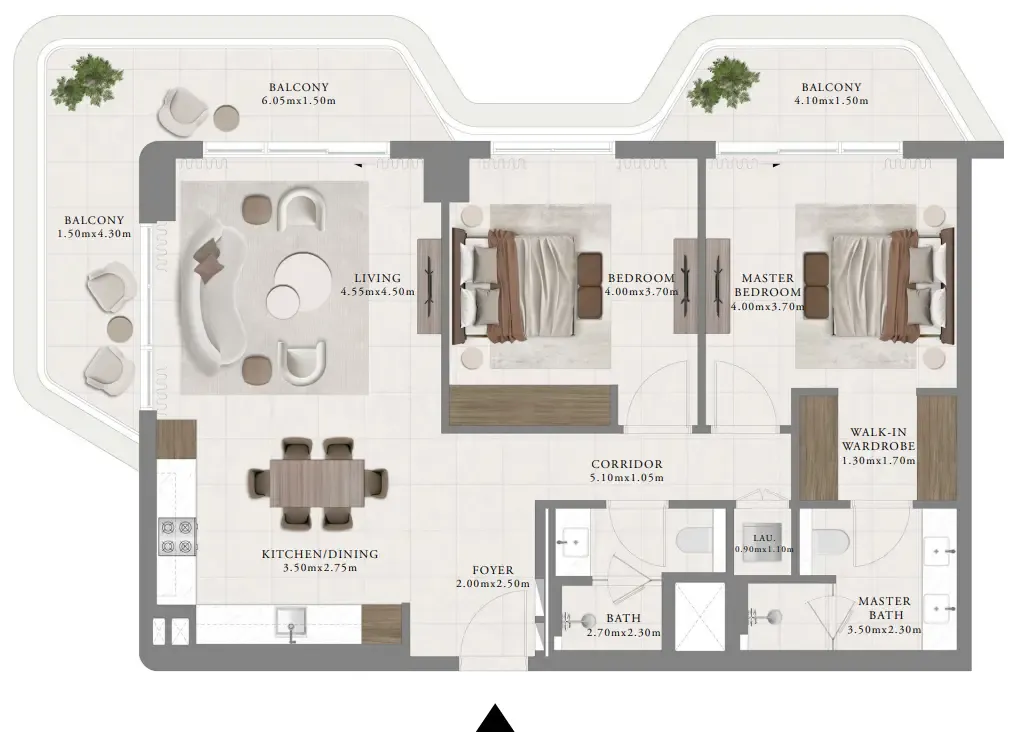 2 bedroom Apartments floor plan at Sera 2