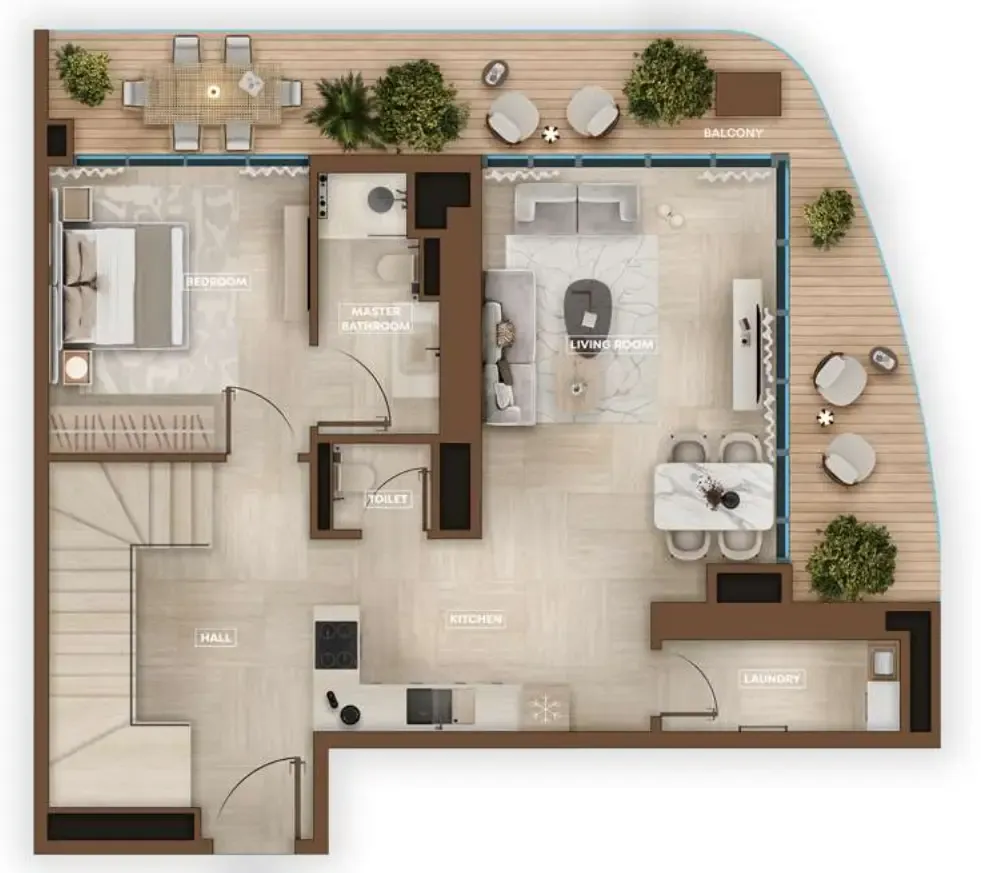 3 bedroom Apartments floor plan at Sky Hills Astra