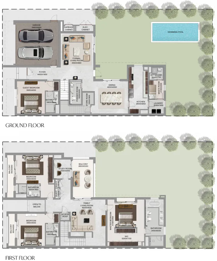 4 bedroom Villa floor plan at The Grove at Sobha Sanctuary
