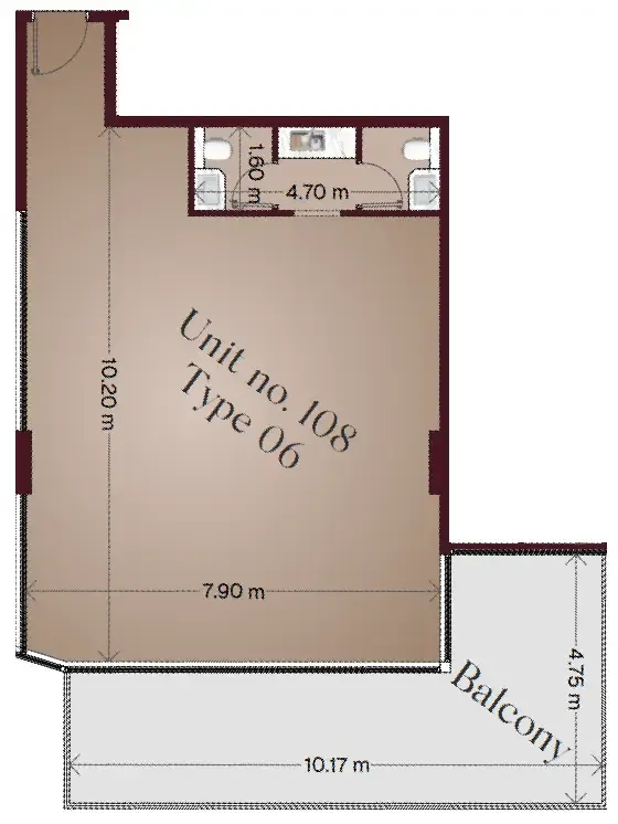  bedroom Office floor plan at Vertex Pointe