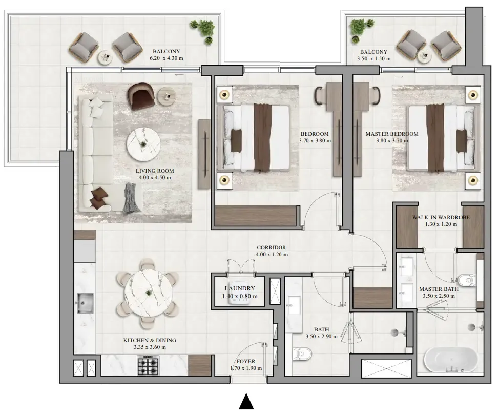 2 bedroom Apartments floor plan at Vista Ridge