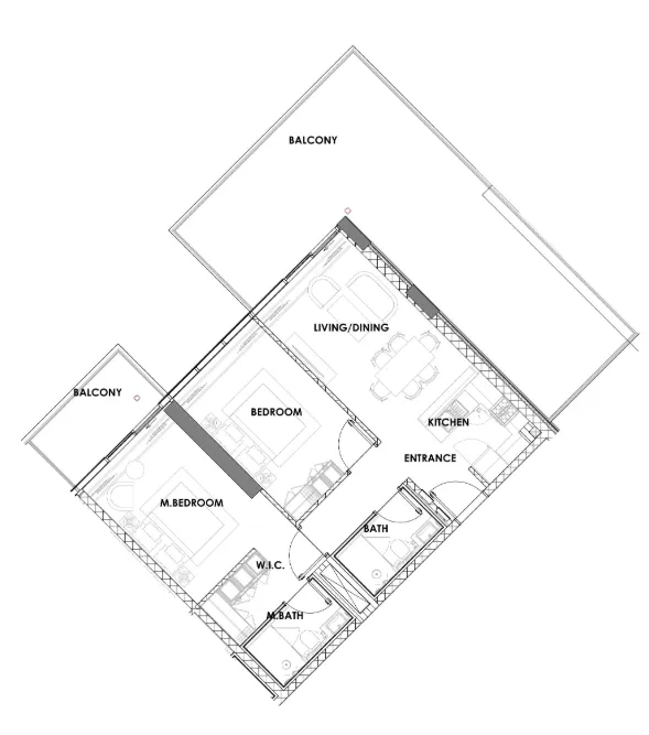 2 bedroom Apartments floor plan at Golf Greens