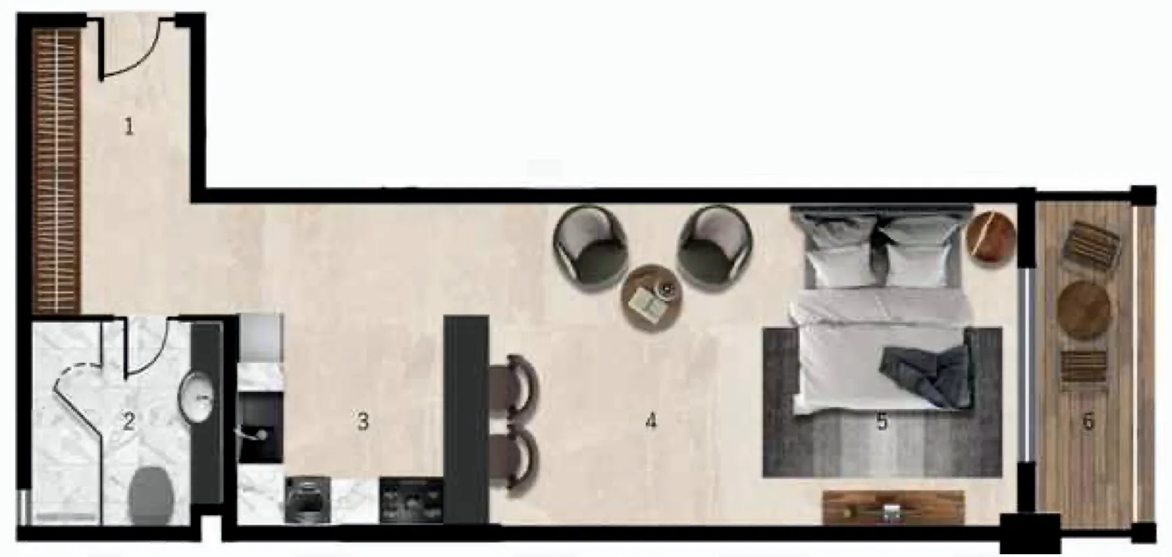 0 bedroom Apartments floor plan at 7 Seasons