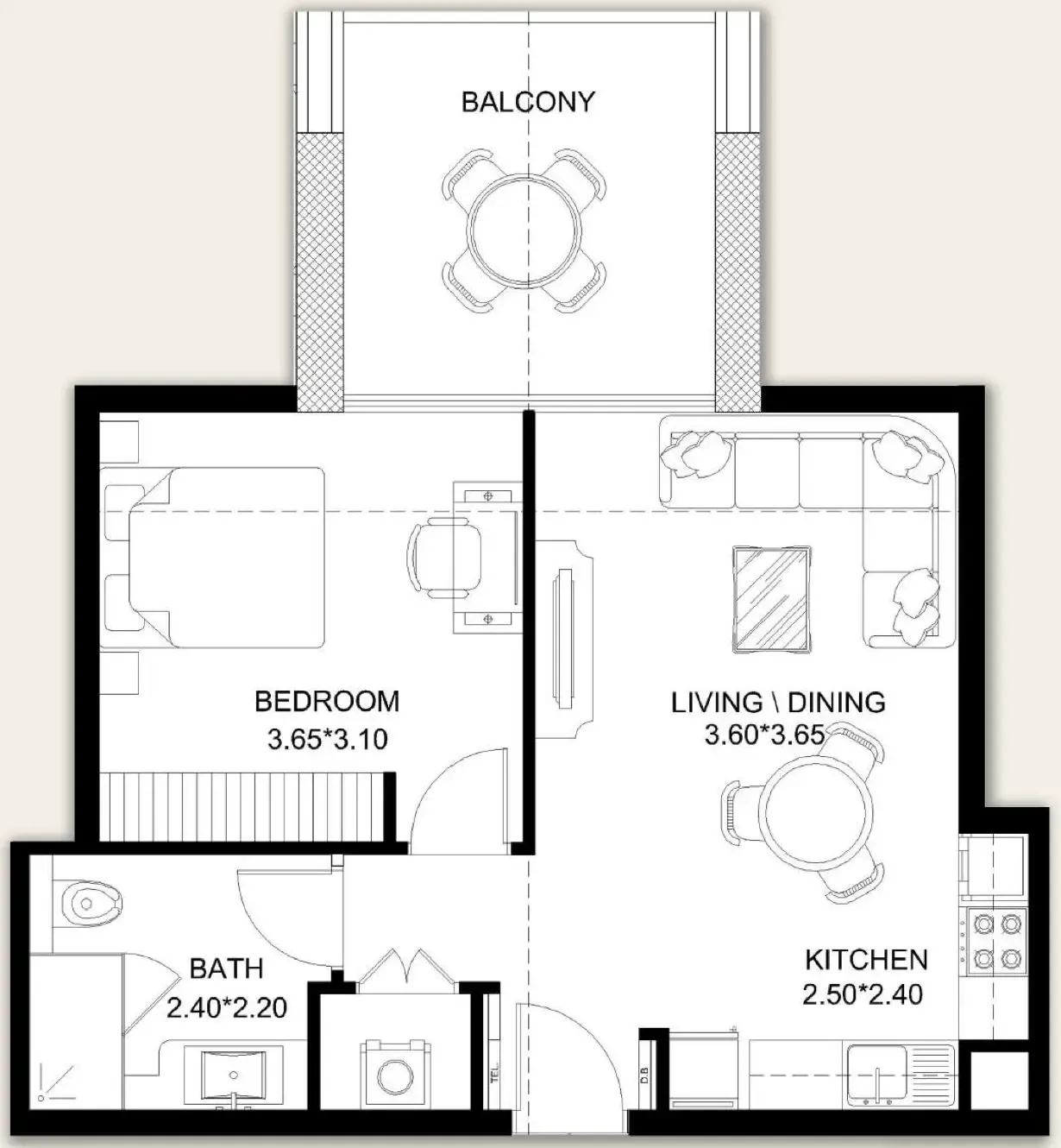 1 bedroom Apartments floor plan at X11