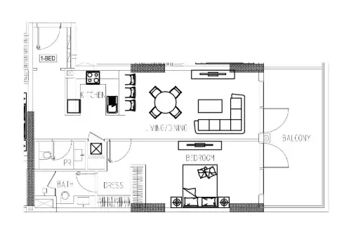 1 bedroom Apartments floor plan at Damac Riverside Views