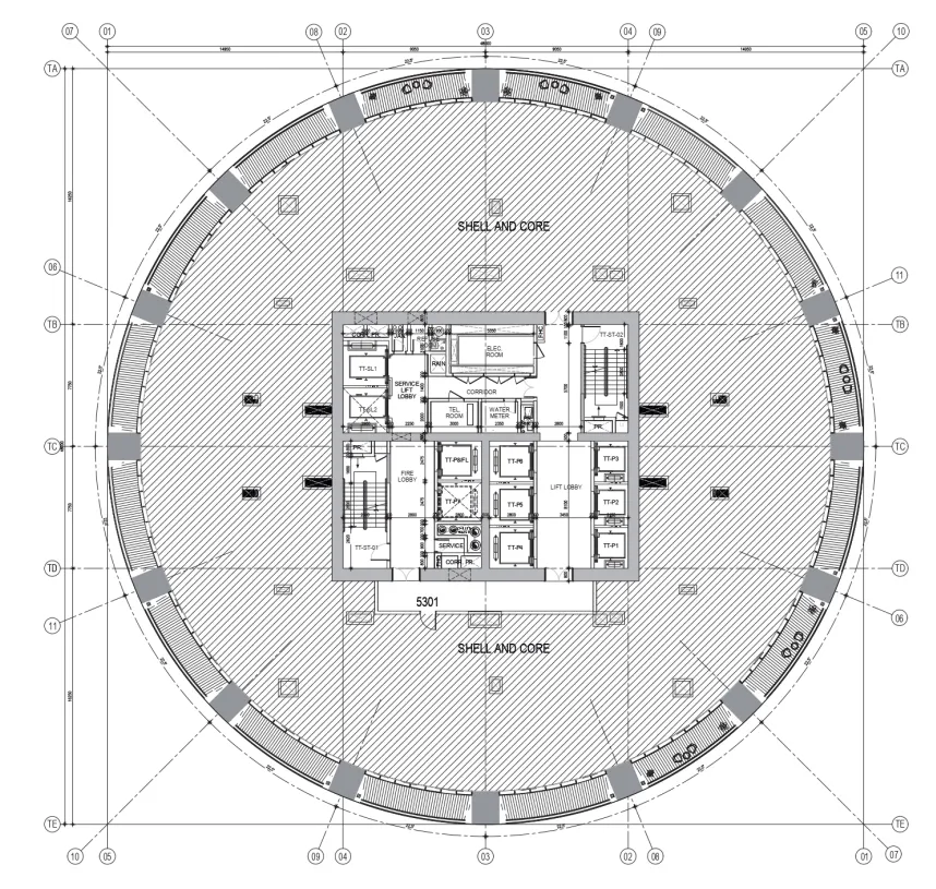 4 bedroom Penthouse floor plan at Palm Beach Tower 3