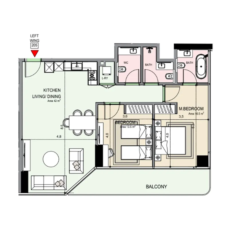 2 bedroom Apartments floor plan at Edgewater Residences 1, 2 and 3
