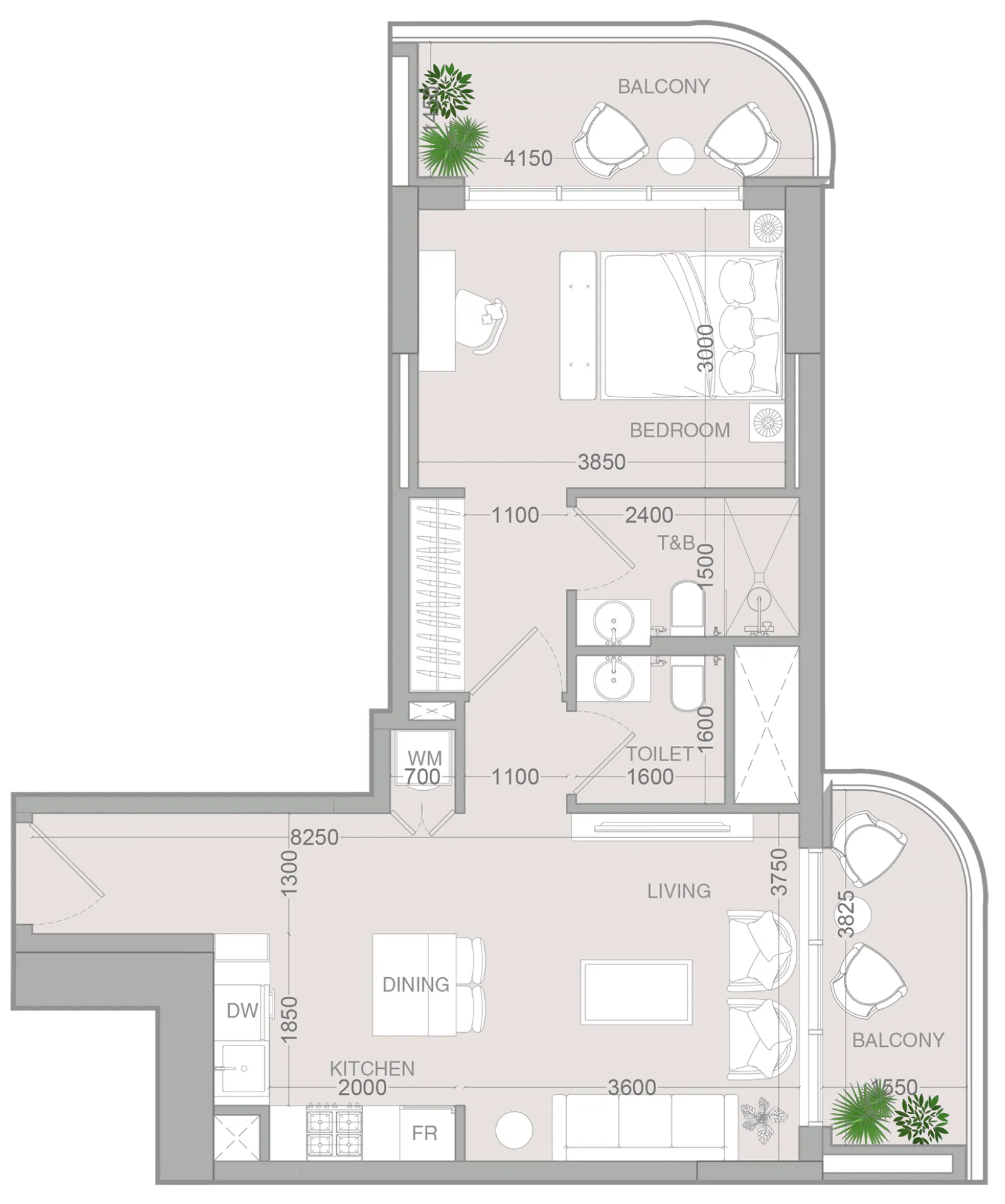1 bedroom Apartments floor plan at ALTA V1EW