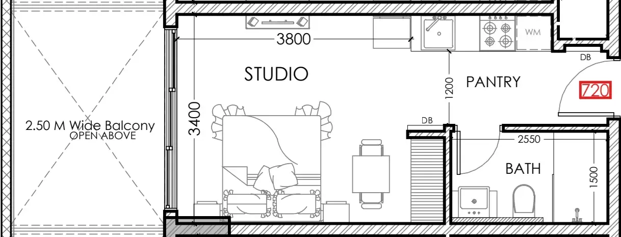 0 bedroom Apartments floor plan at Al Haseen Residences 5