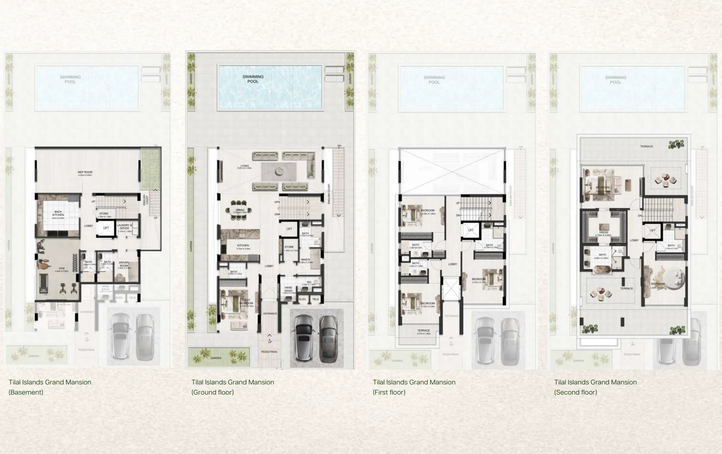 6 bedroom Villa floor plan at Tilal Binghatti
