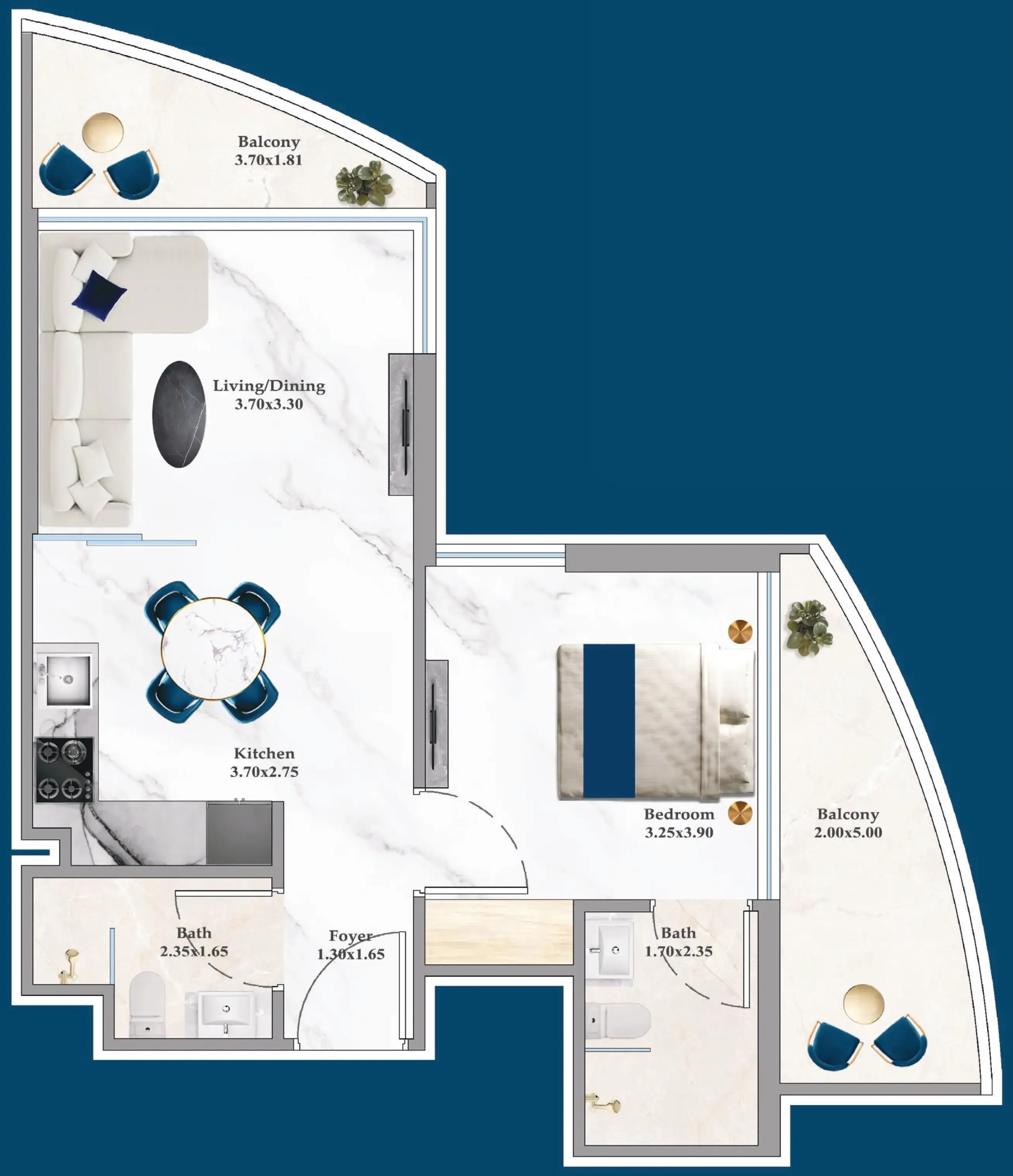 1 bedroom Apartments floor plan at Serenz
