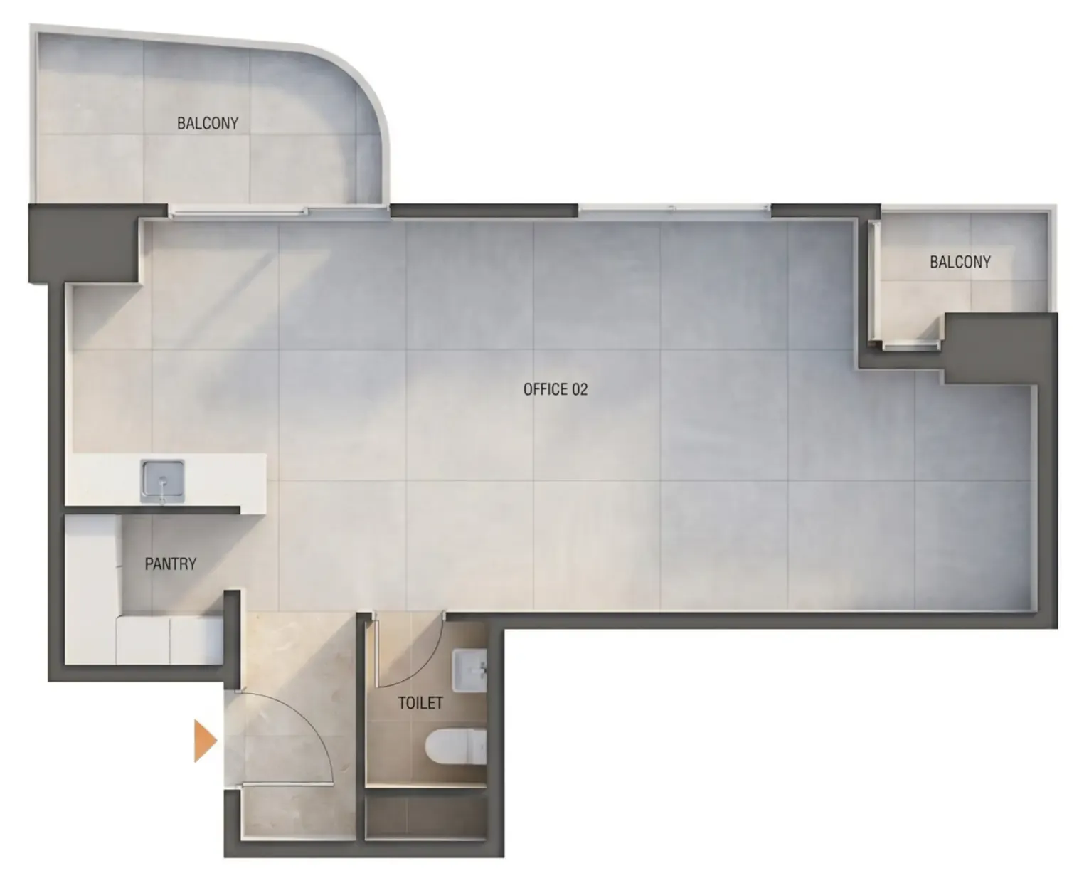  bedroom Office floor plan at Zen Lagoons by Sanzen