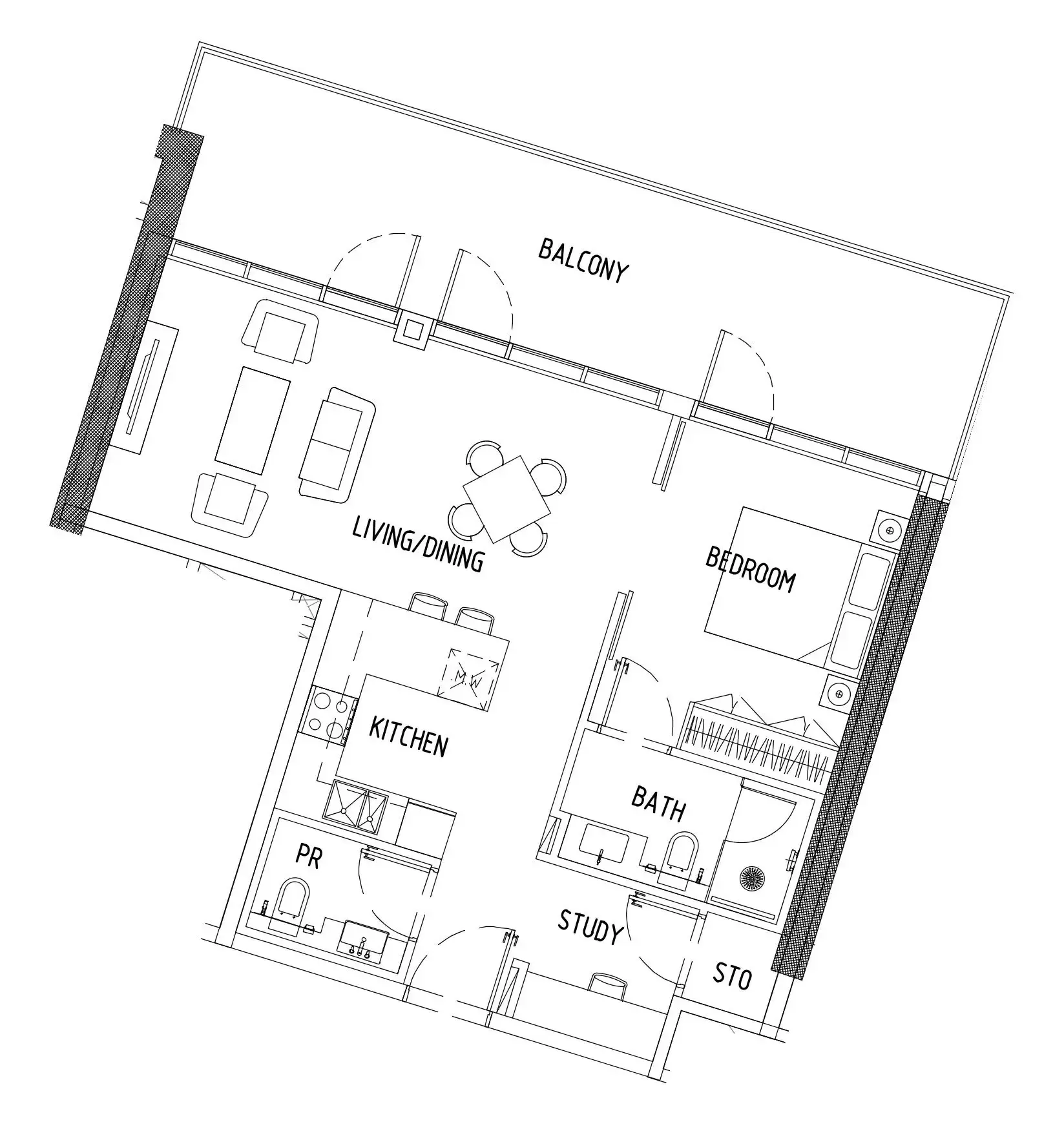 1 bedroom Apartments floor plan at Damac District