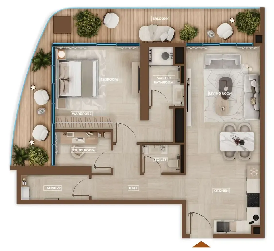 1 bedroom Apartments floor plan at Sky Hills Astra