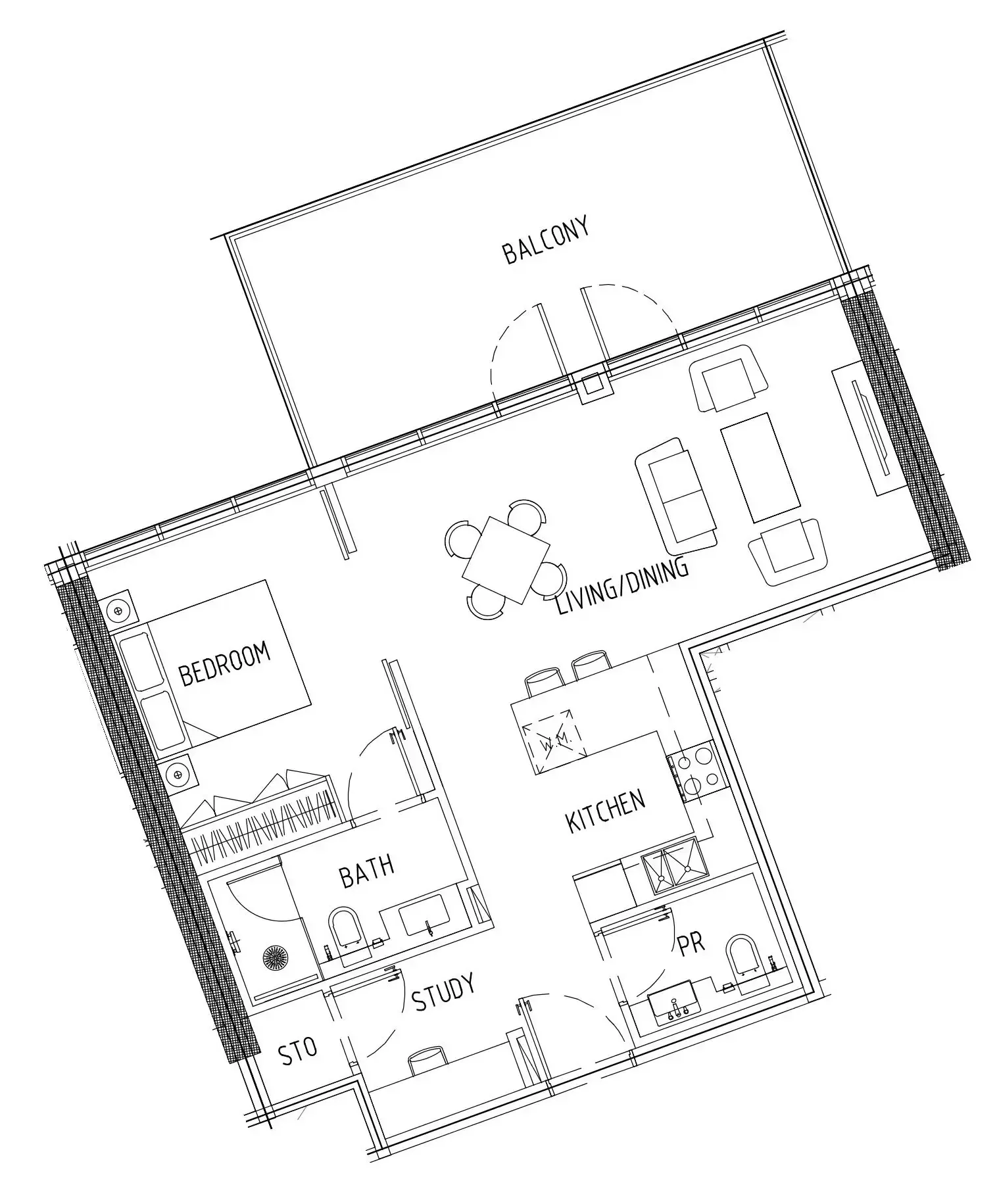 1 bedroom Apartments floor plan at Damac District