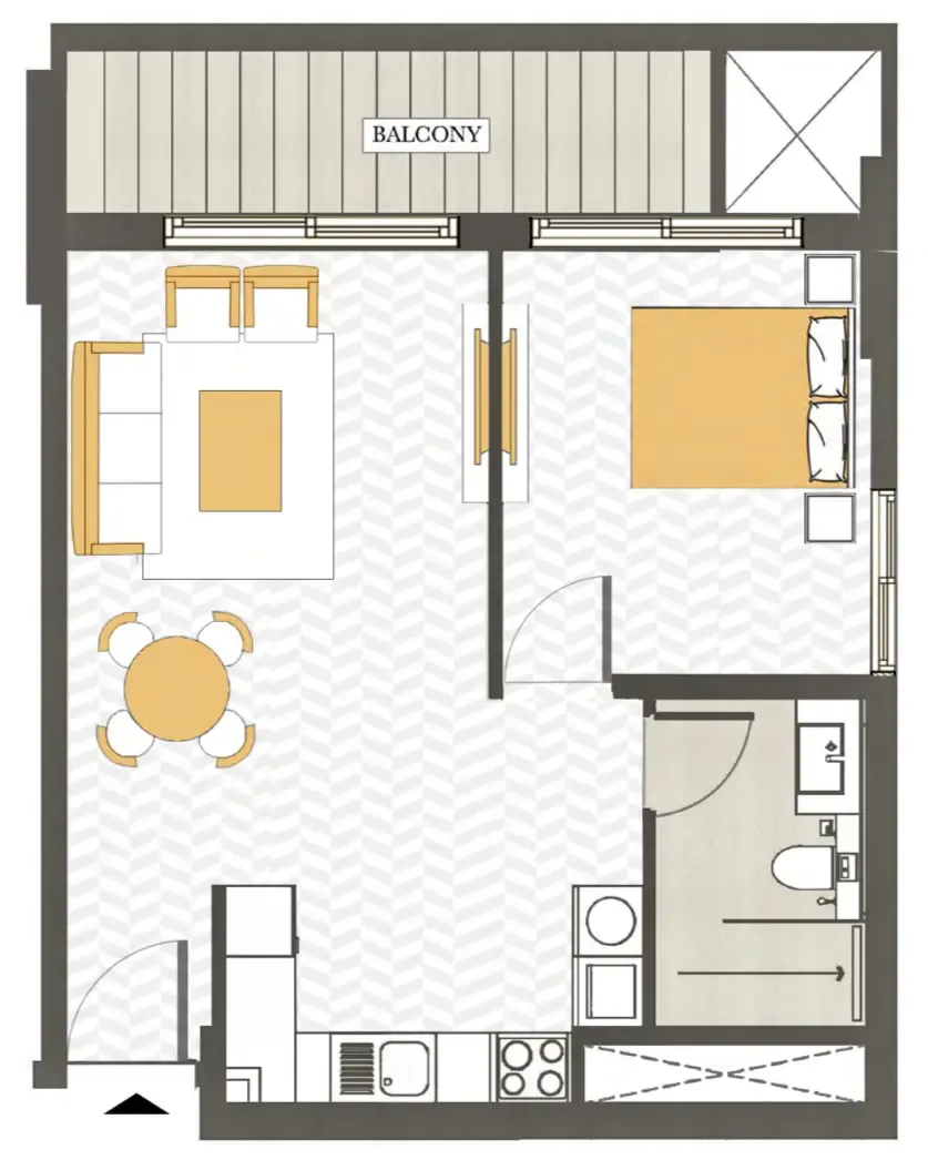 1 bedroom Apartments floor plan at Ashwood Residences