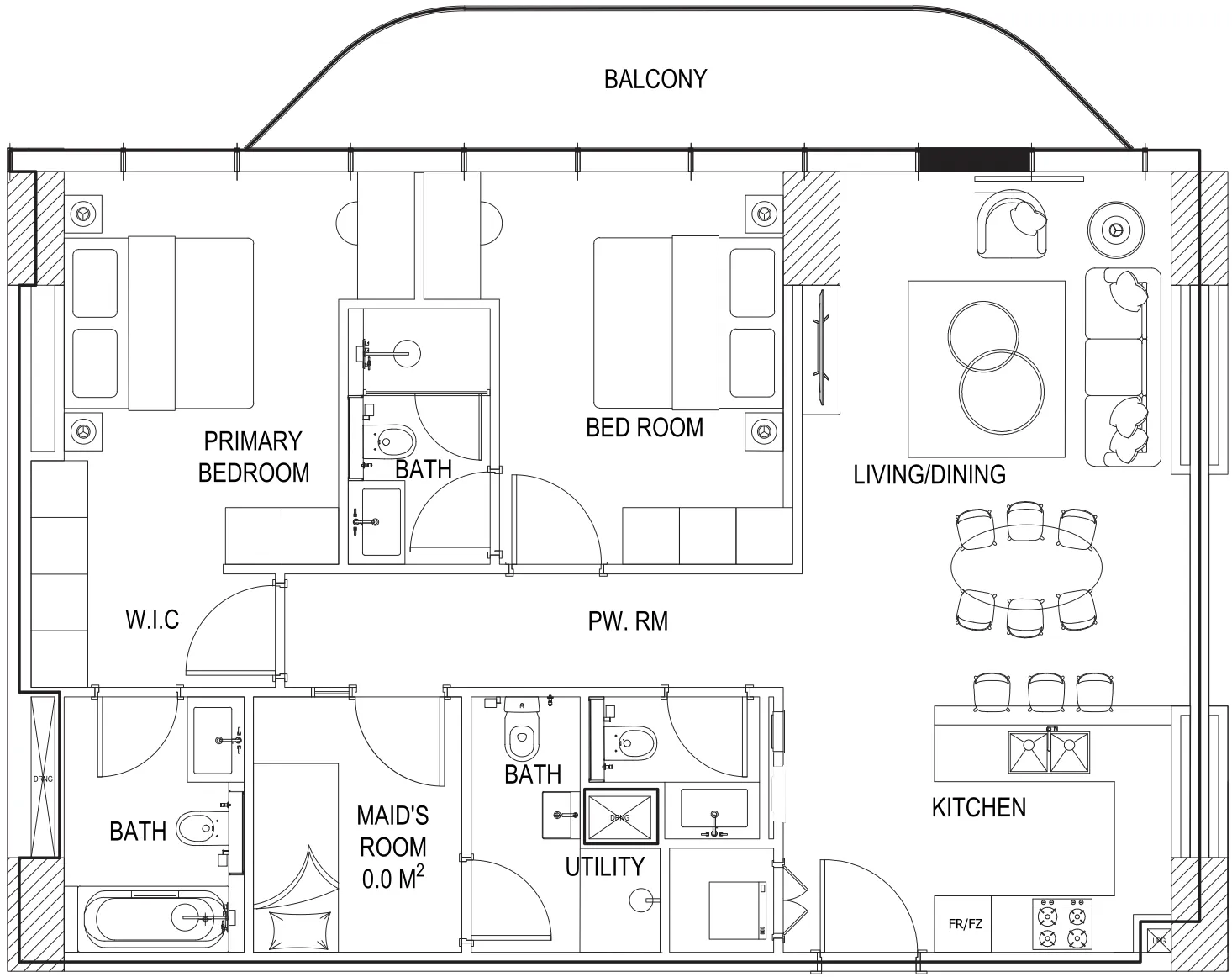 2 bedroom Apartments floor plan at Parkway by Prestige One