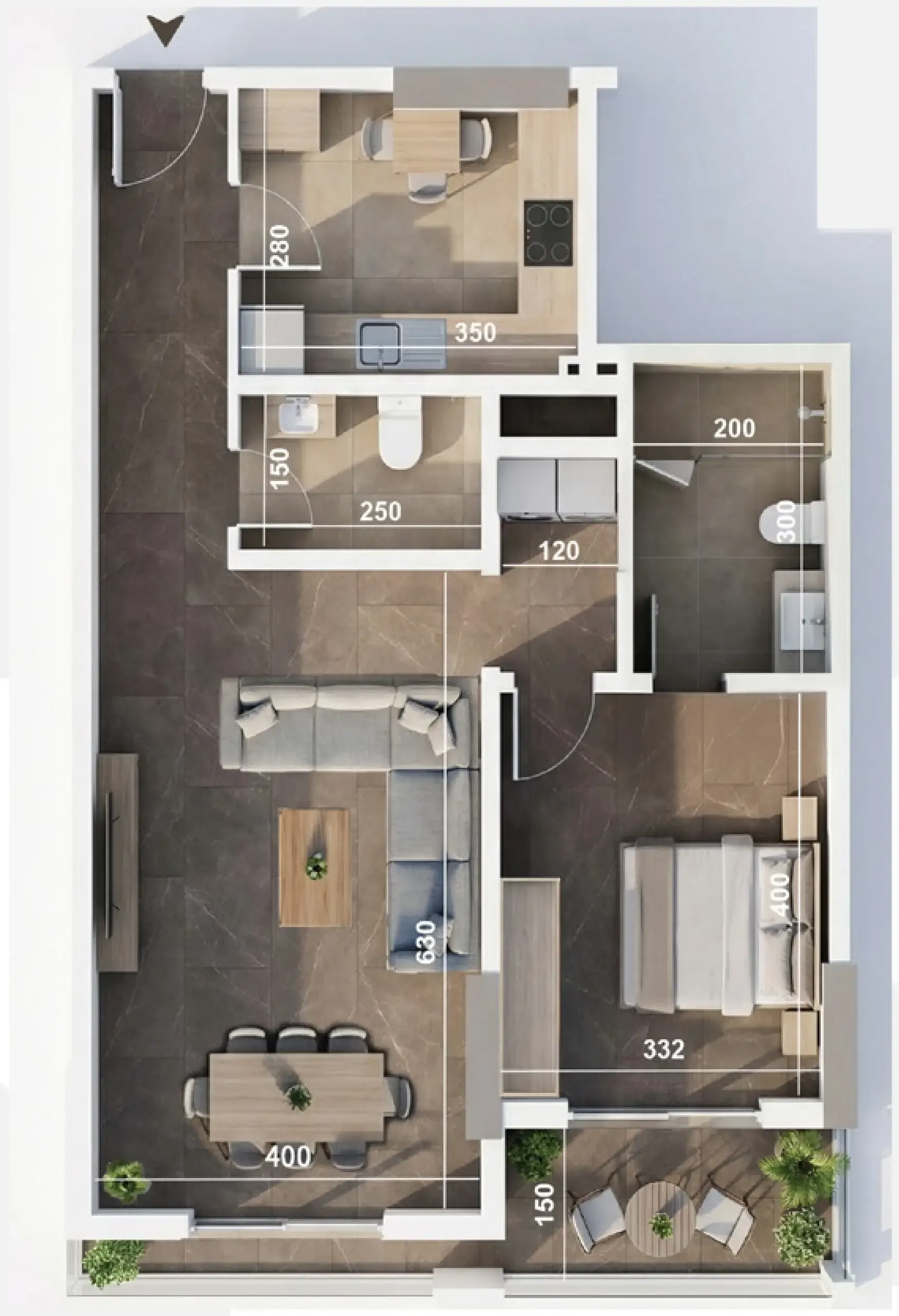 1 bedroom Apartments floor plan at ICONA Residence