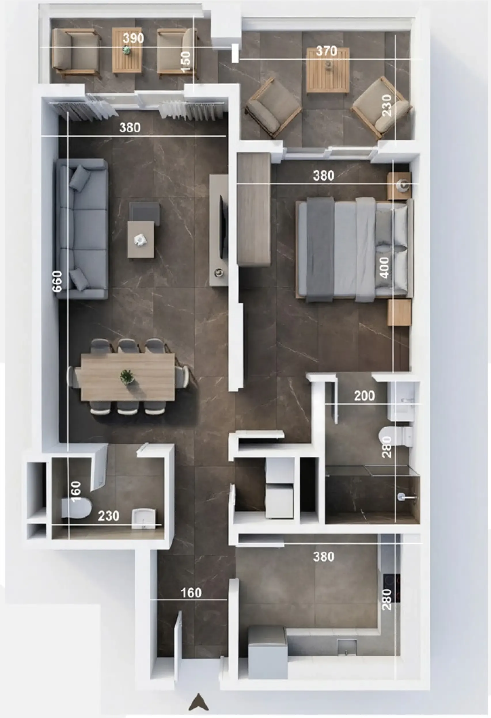 1 bedroom Apartments floor plan at ICONA Residence