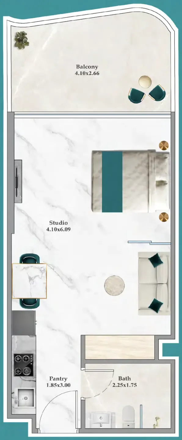 0 bedroom Apartments floor plan at Breez