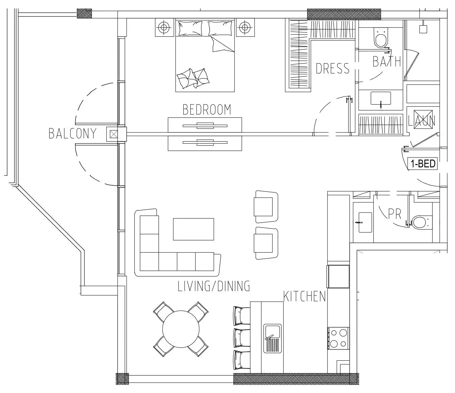 1 bedroom Apartments floor plan at Damac Riverside Views