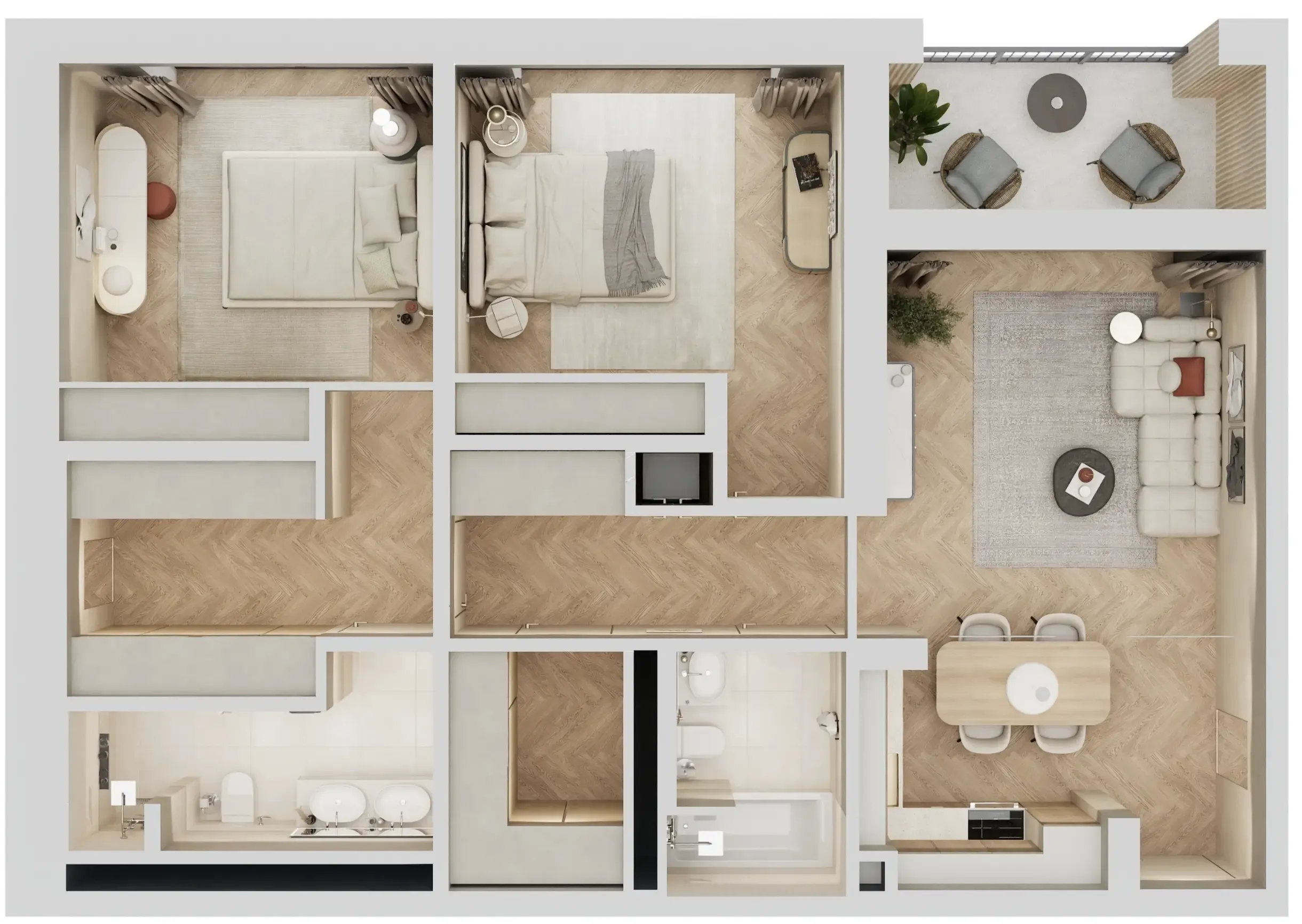 2 bedroom Apartments floor plan at Arisha Terraces