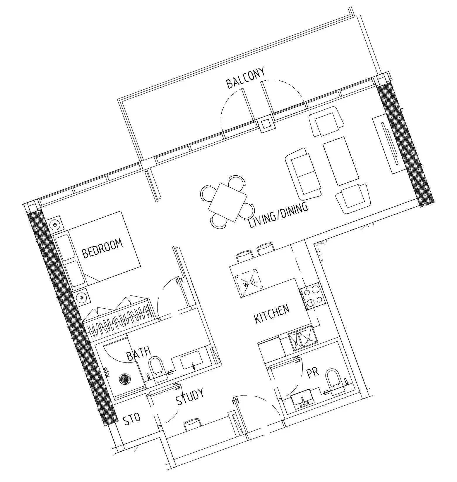1 bedroom Apartments floor plan at Damac District
