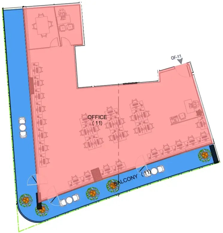  bedroom Office floor plan at Celesto 4