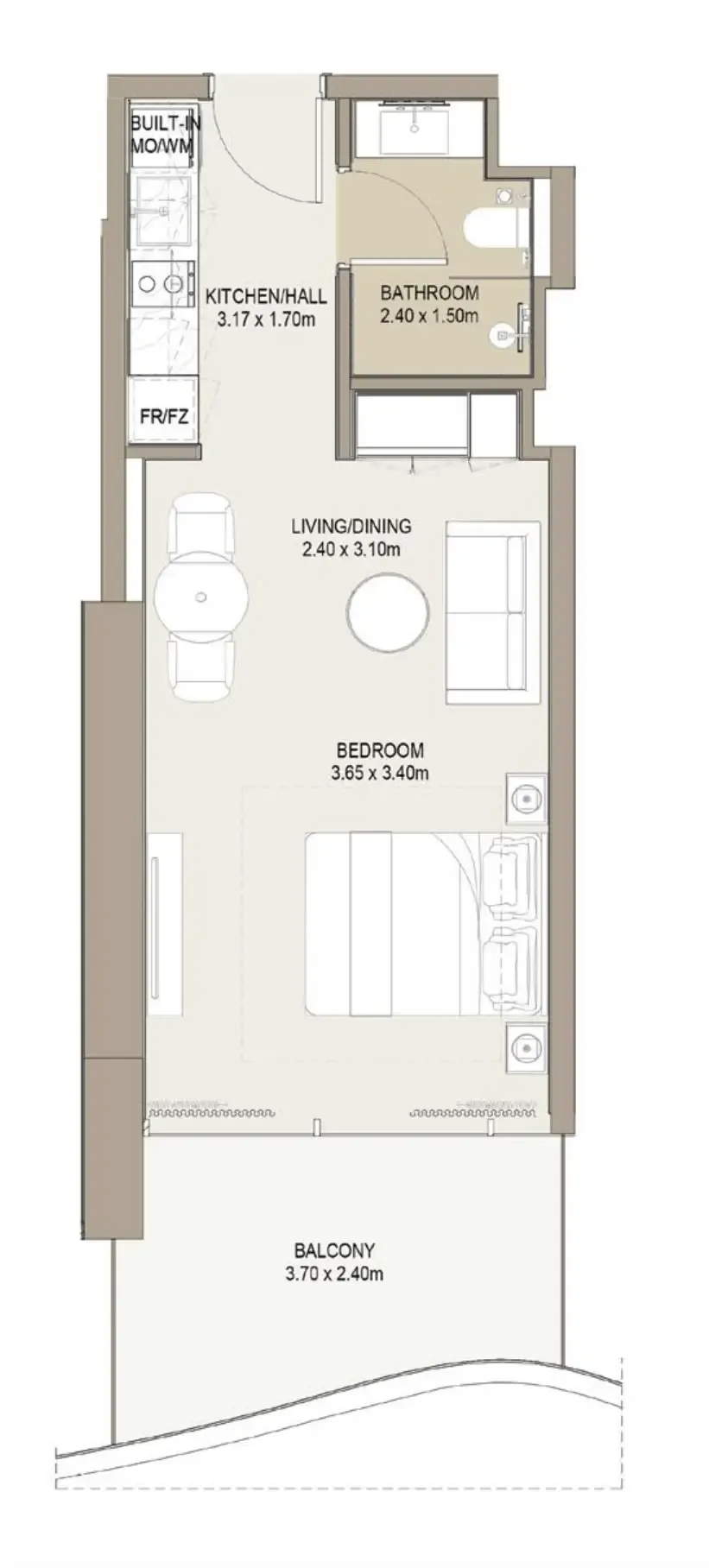 0 bedroom Apartments floor plan at Laguna Residence