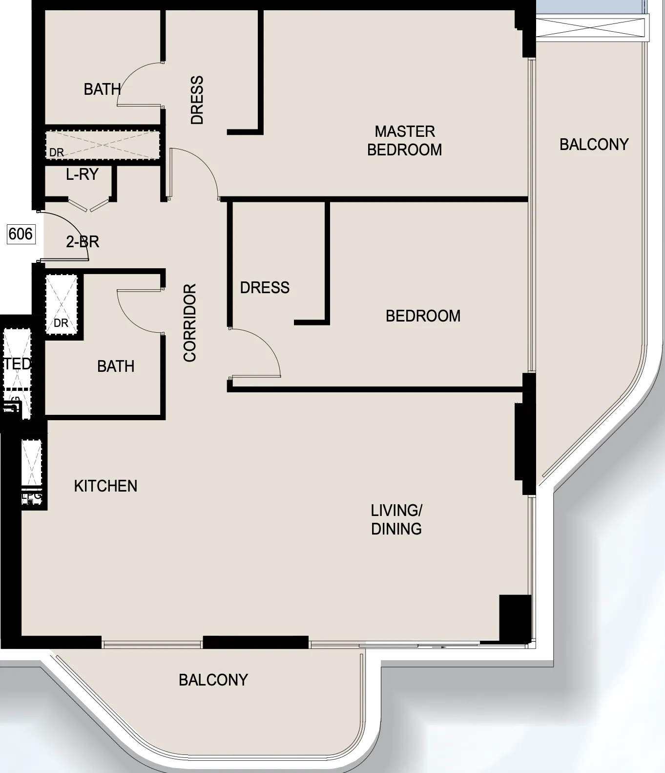 2 bedroom Apartments floor plan at Edgewater Residences 1, 2 and 3