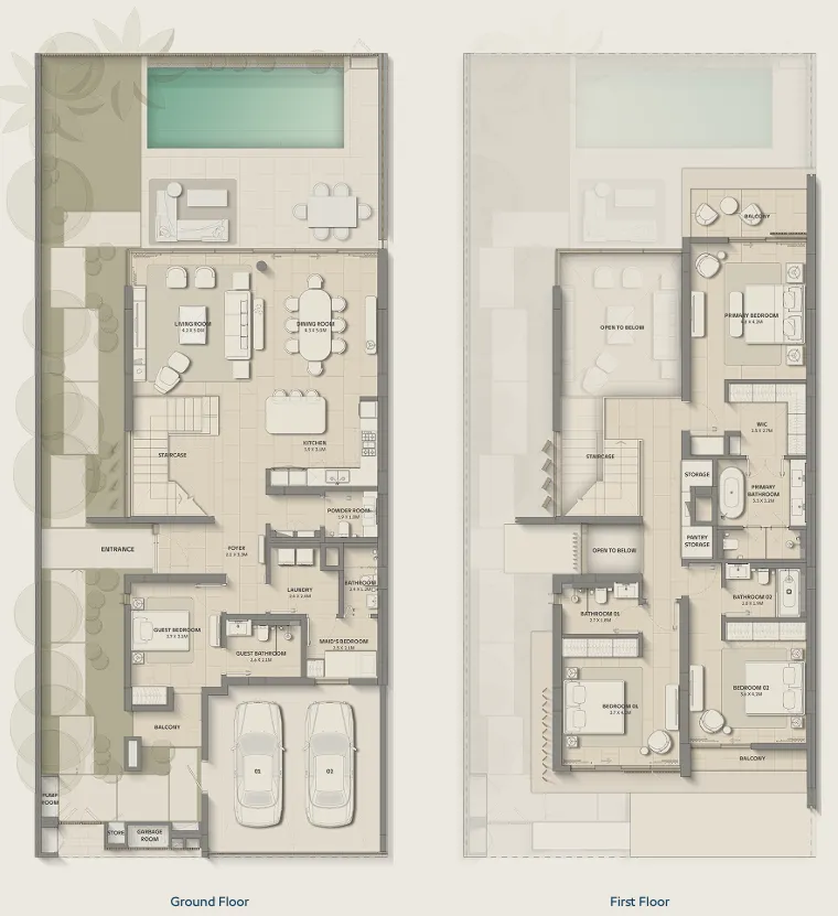 4 bedroom Townhouse floor plan at Bay Estate