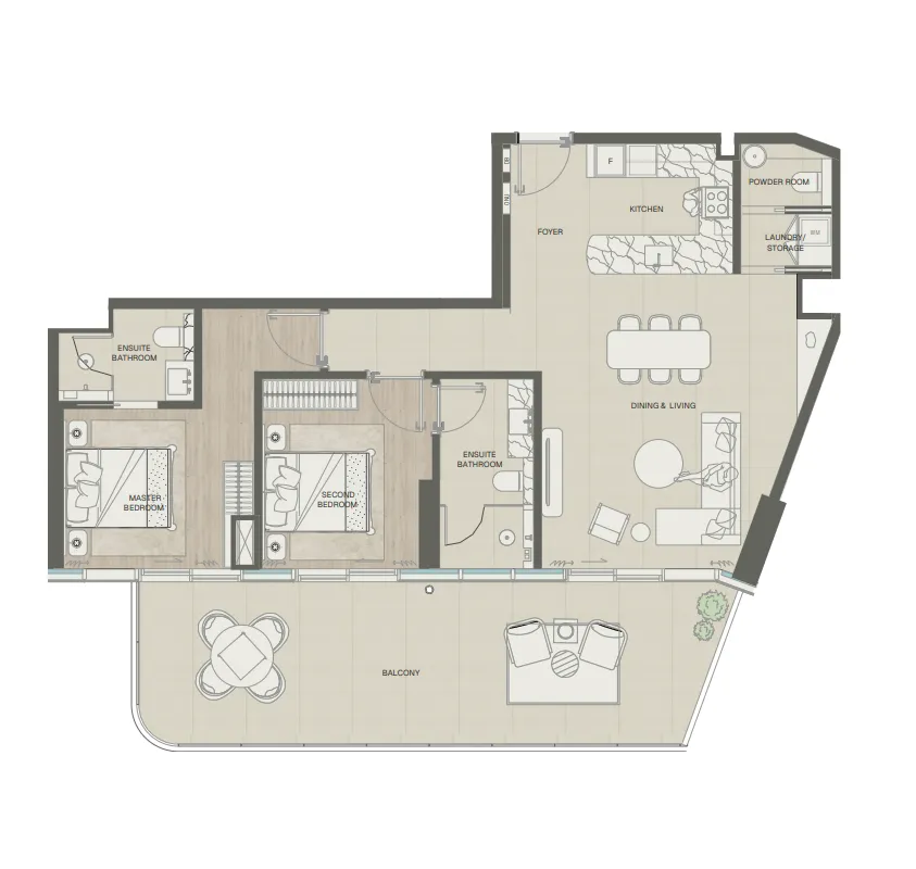 2 bedroom Apartments floor plan at Mondrian Phases 1 and 2