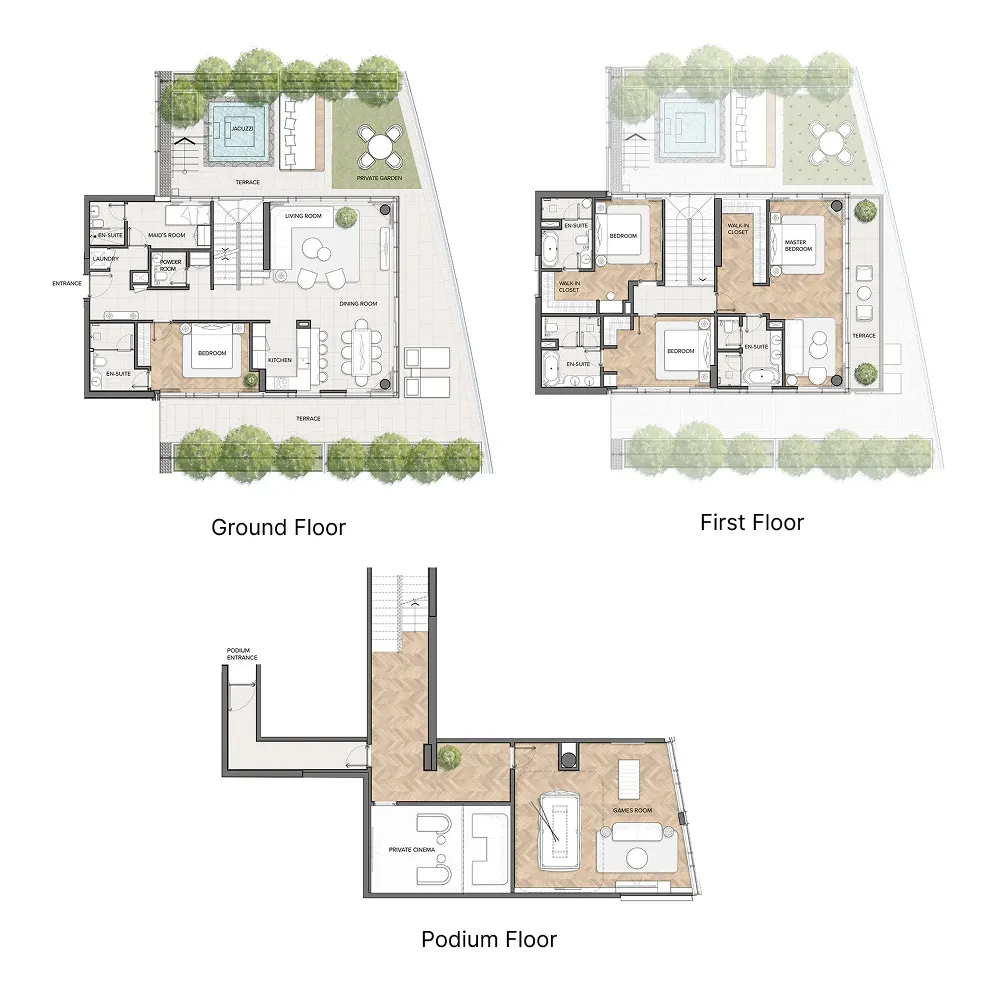 4 bedroom Duplex floor plan at Residences Du Port Autograph Collection
