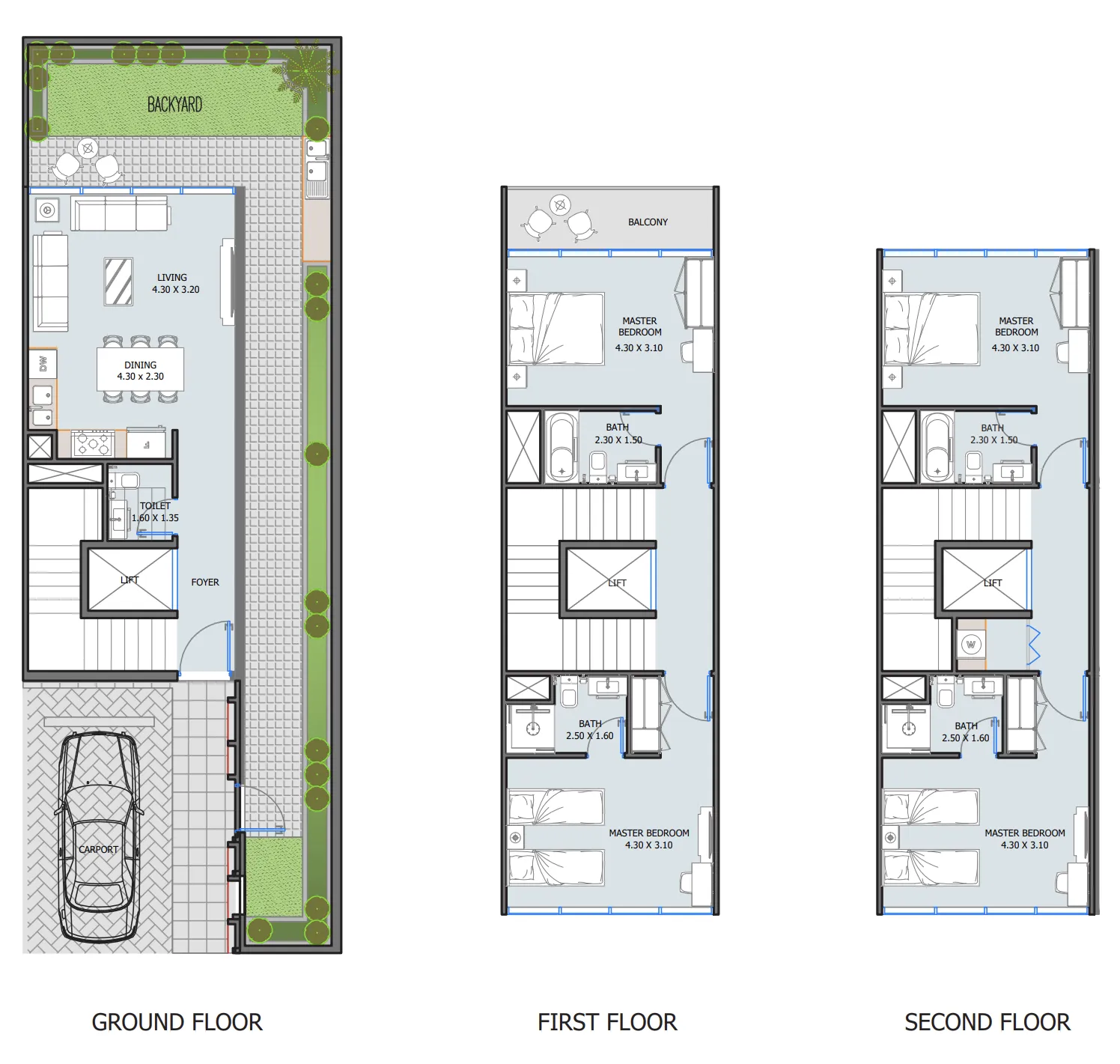 4 bedroom Townhouse floor plan at Verdana III
