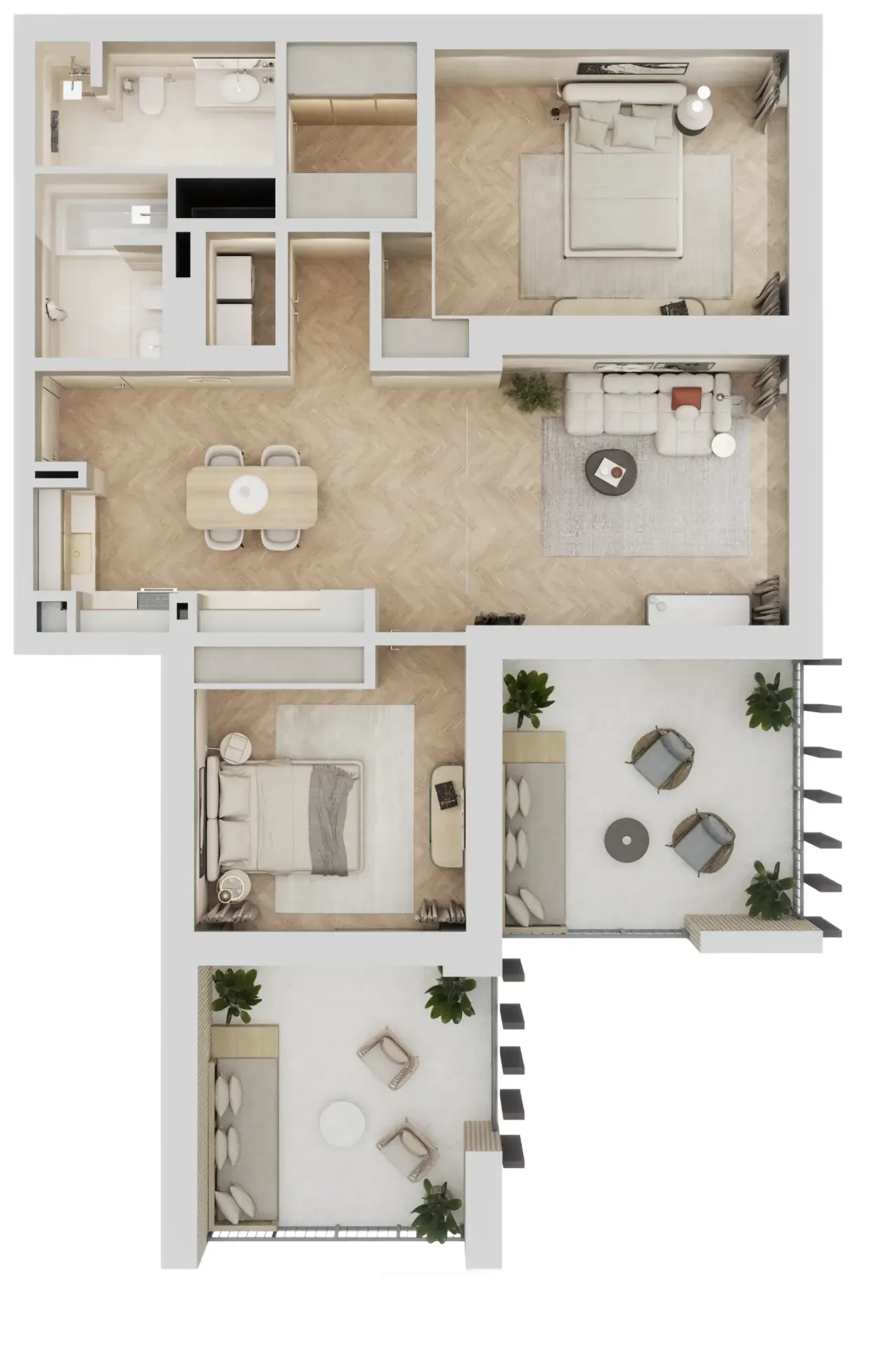 2 bedroom Apartments floor plan at Arisha Terraces