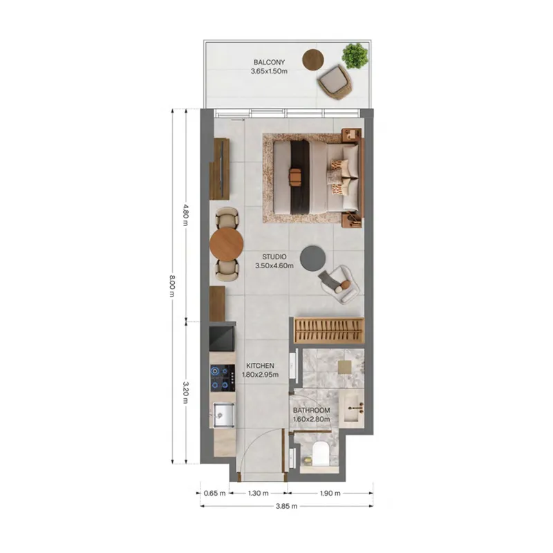 0 bedroom Apartments floor plan at The Archive
