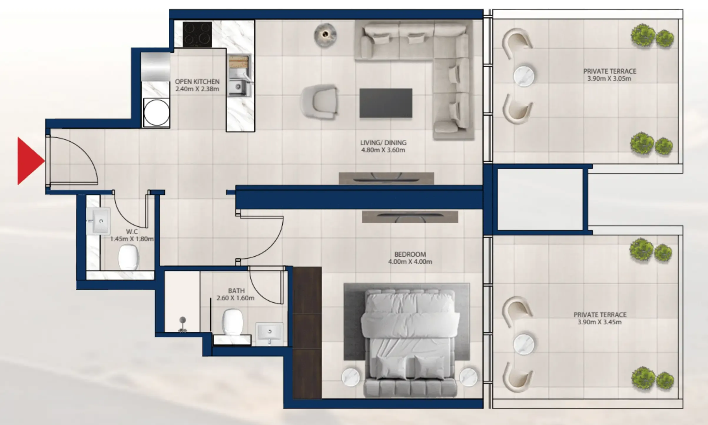 1 bedroom Apartments floor plan at Al Vista