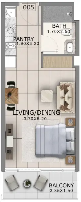 0 bedroom Apartments floor plan at Arlington Park 2