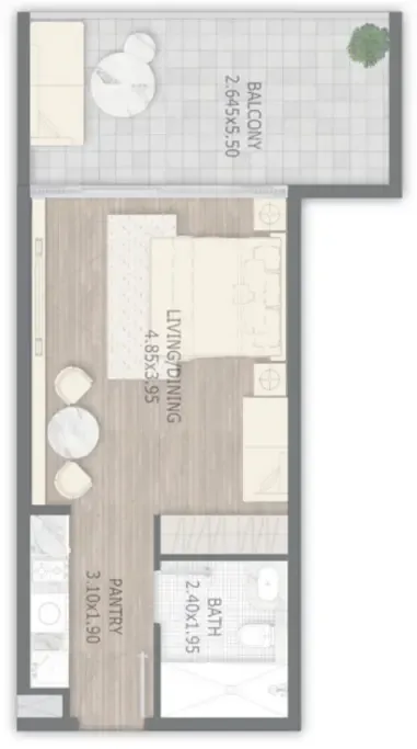 0 bedroom Apartments floor plan at Stamn One