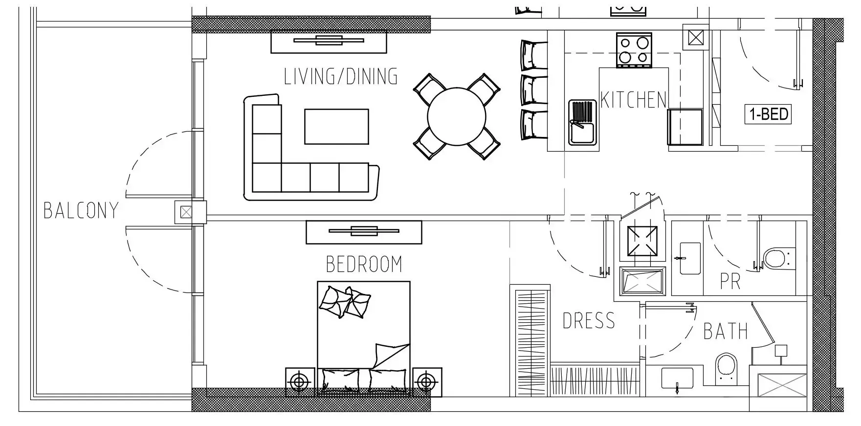 1 bedroom Apartments floor plan at Damac Riverside Views