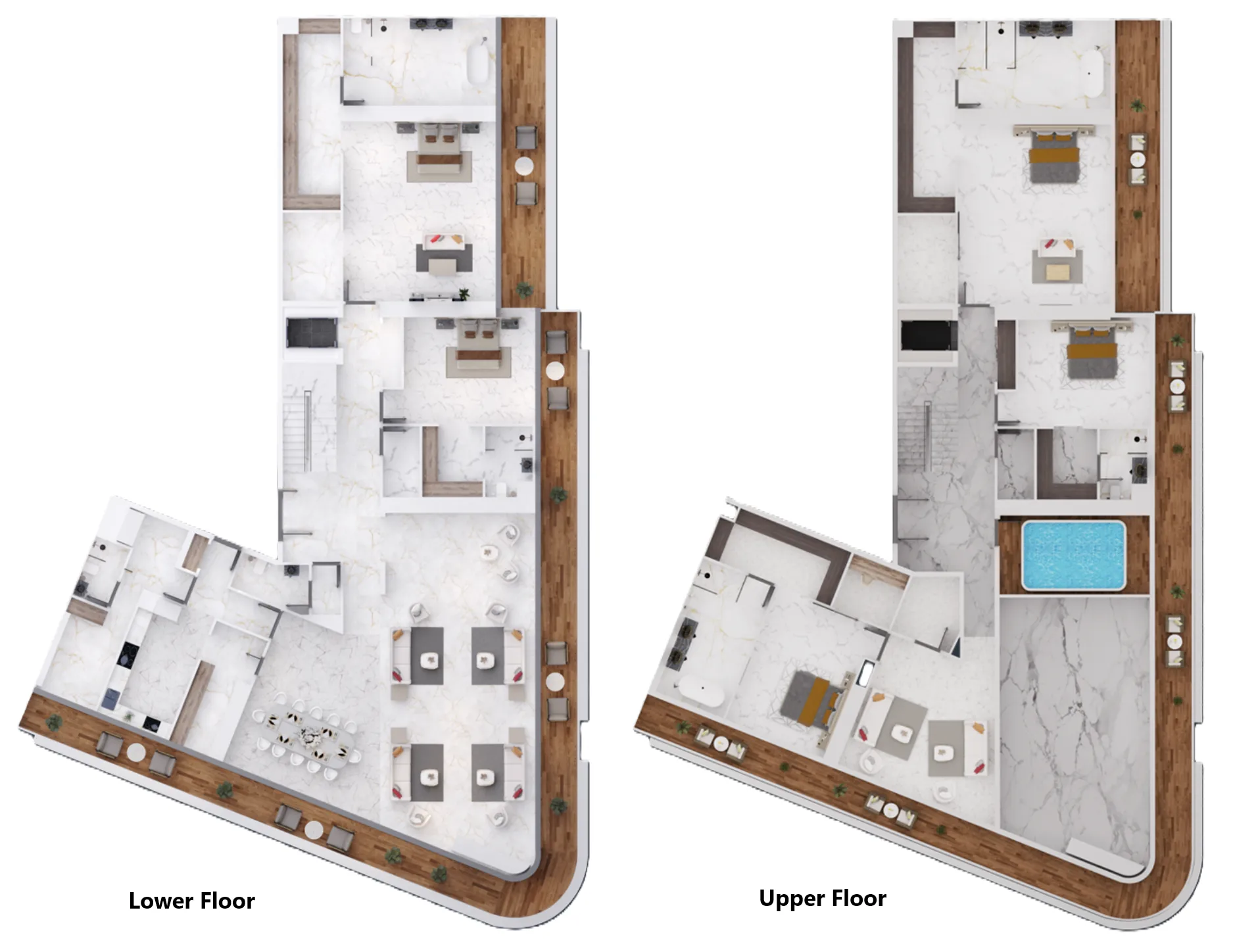 5 bedroom Penthouse floor plan at Bayz 102