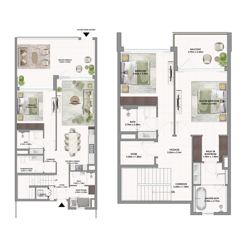 3 bedroom Townhouse floor plan at Golf Dale