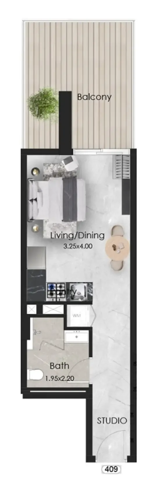 0 bedroom Apartments floor plan at Aristo