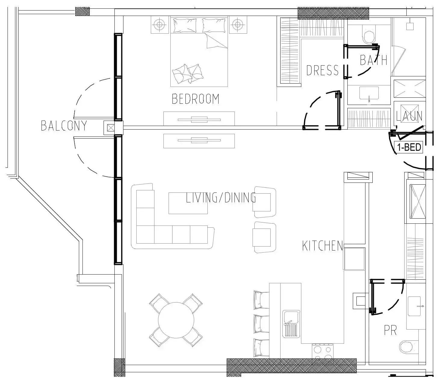 1 bedroom Apartments floor plan at Damac Riverside Views