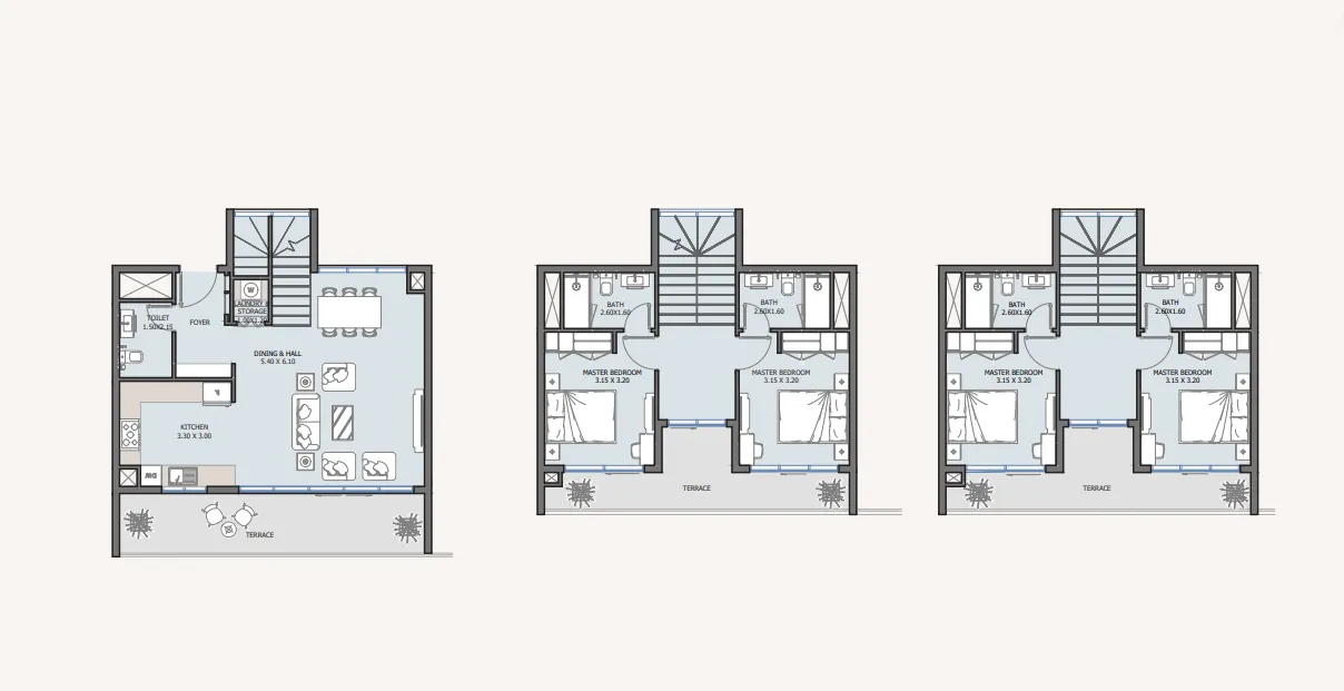 4 bedroom Townhouse floor plan at Baia