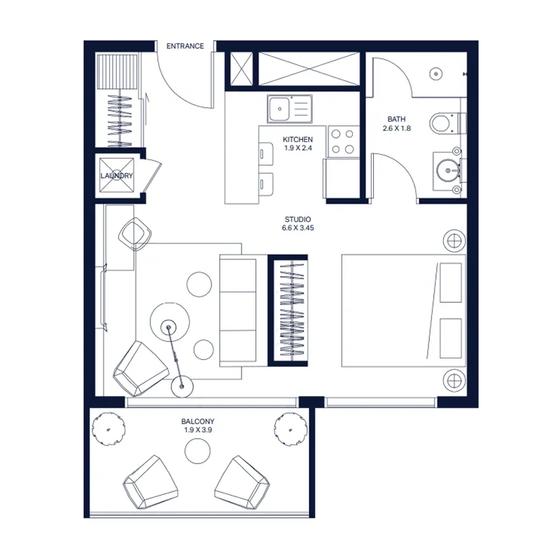 0 bedroom Apartments floor plan at The Atria