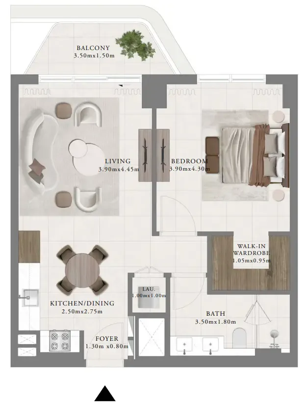 1 bedroom Apartments floor plan at Sera 2