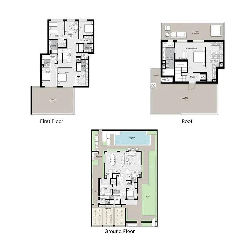6 bedroom Villa floor plan at Hayyan
