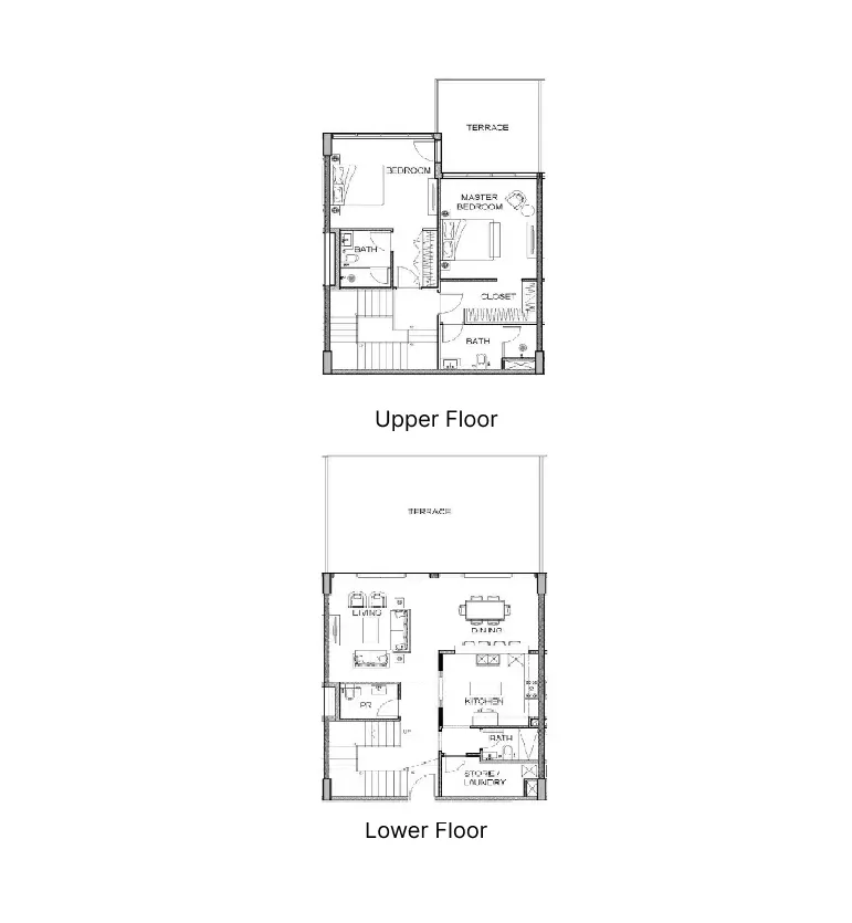 2 bedroom Townhouse floor plan at Golf Greens